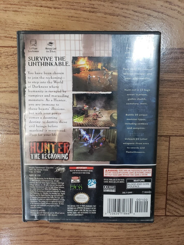 Hunter The Reckoning Nintendo GameCube 2002 CIB Complete Tested - Image 4 of 4