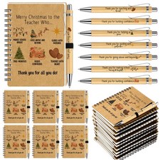 24 Sets Christmas Teacher Appreciation Gifts Notebooks with Ballpoint Pens Th...