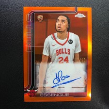 2025-26 Topps Chrome Rookie On Card Auto Noa Essengue RC Orange Refractor 07/25
