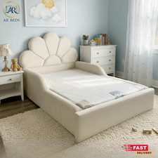 Blossom Kids Bed Frame Plush Velvet With Ottoman Storage &Mattress 2FT6 3FT 4FT