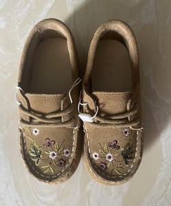 Zara Girls Leather Loafers, Brown Size 9 NWT