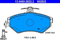 Bremsscheiben-BremsbeläGe-Kit ATE 13.0460-2822.2 VAG 8E0 698 151
