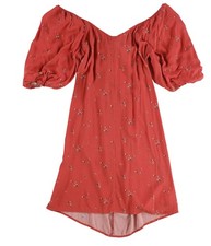 American Eagle Womens Puff Sleeve Mini Dress, Red, Medium