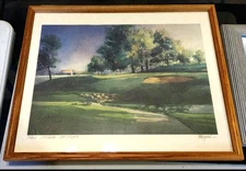 TOM LYNCH Watercolor Litho Signed #/950 17th Green US Open 20x23