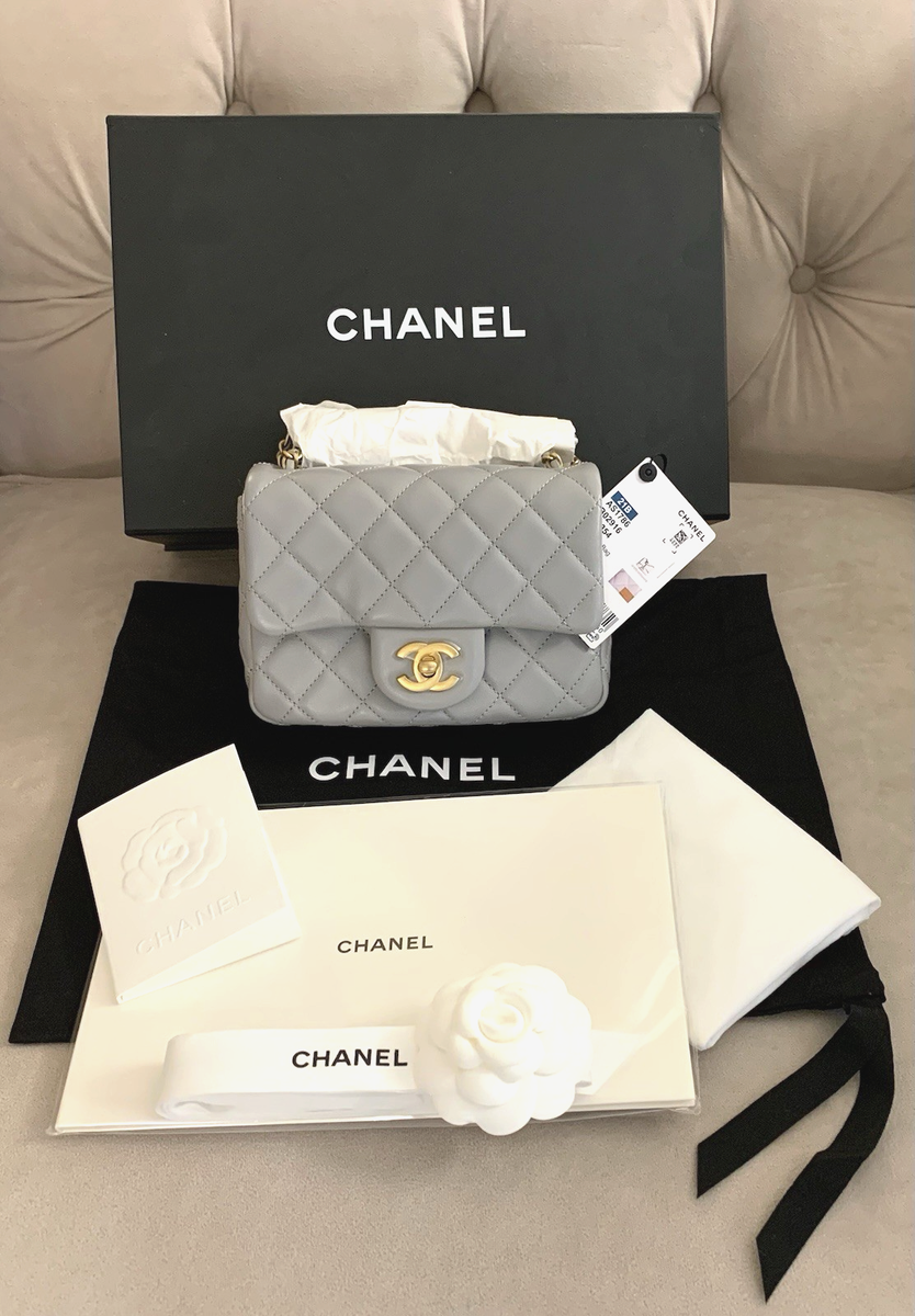 Chanel 21B Classic Mini Square Pearl Crush Lambskin Quilted Flap