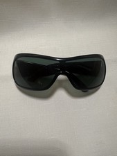 VERSACE Sleek Oversized Visor Sunglasses with Black Frame and Gray Tinted Lenses