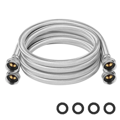 #ad KEOKLE Washing Machine Hoses8ft 2pack 3 4 Stainless Steel Braided Washer Hos... $33.09
