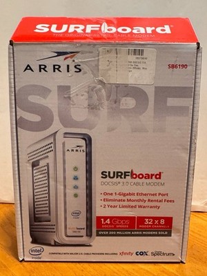 ARRIS SURFboard SB6190 DOCSIS 3.0 32 x 8 Gigabit Cable Modem White