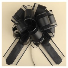 50 PCS Black 6 Inch Large Pull Bows Gift Wrapping Ribbon Decor Wedding