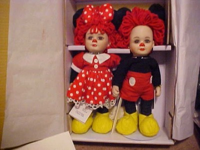 2 DIF MARIE OSMOND PORCELAIN DOLLS ~ MICKEY & MINNIE, ROSIE AND RAGS  BOXED ***