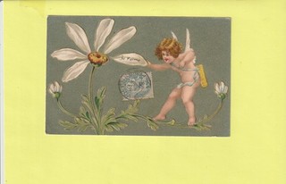 CPA GAUFREE ANGELOT EFFEUILLE LA MARGUERITE " JE T'AIME"