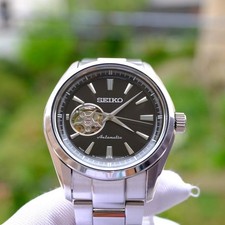 Seiko Presage Automatic Dress Watch Open Heart Black Dial Stainless Steel