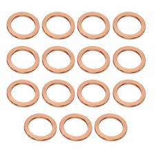 15PCS M14 Oil Drain Plug Gasket, Copper Crush Washer Oil Drain Plug, Anti-Lea...