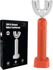 Ultrasonic U Shaped Toothbrush for Adults, Electric Toothbrush for 360-Degree Cl