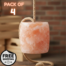 Himalayan Salt Lick Block on Rope 5 lbs  Pack of 4 Natural Horse Mineral Block