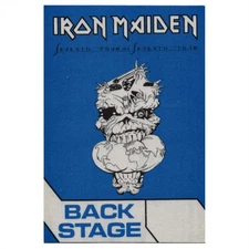Iron Maiden 1988 Seventh Son Concert Tour Backstage Backstage Pass