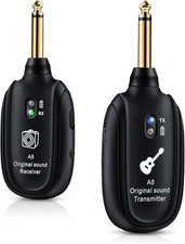 A8 Wireless Guitar System UHF 2 Modes, Rechargeable Li-Battery, 100Ft Range, Plu