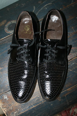 Vintage ROCKABILLY Weyenberg Black Leather Lace Ups Oxford Swing