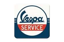 Metall Untersetzer "Vespa Service" - 9 x 9cm - Bierdeckel Servizio Coaster V50