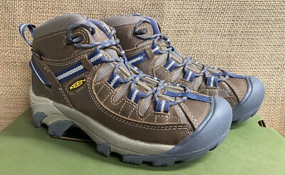 NIB KEEN 1016581 Women's Targhee II Mid WP Goat/Crown Blue Hiking Shoe