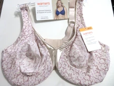 Warners ~ Signature Support Satin Bra Underwired cream floral 35002A women~ 38DD