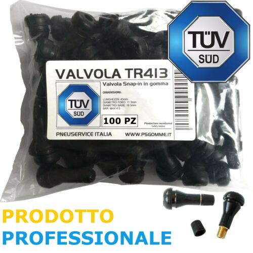 100 Valvole Tubeless TR413 (Corte) ideale per cerchio  Lega e ferro AUTO E MOTO - Foto 1 di 1
