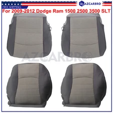 Front Cloth Seat Cover Gray For 2009-2012 Dodge Ram 1500 2500 3500 4500 ST TRX4