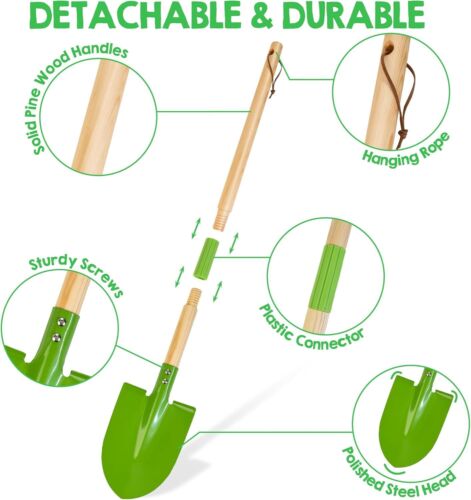 Kids Gardening Tools Set - 6PCS Detachable Garden Tool Kit with Gloves, Shovel, - Picture 4 of 11