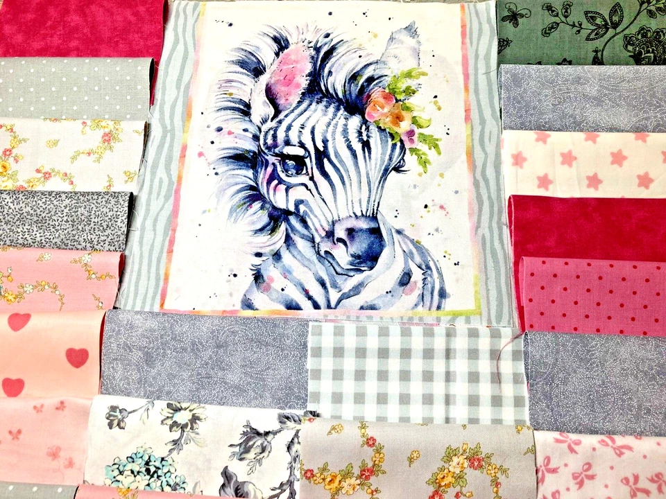 Piccoli cari 5". KIT TRAPUNTA PRETAGLIATA - tonnellate di ROSA e Grigio - Immagine 2 di 4