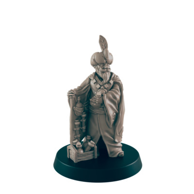 Human Mini | Snake Oil Salesman / Alchemist | Male Townsfolk NPC Figure | DnD Wa