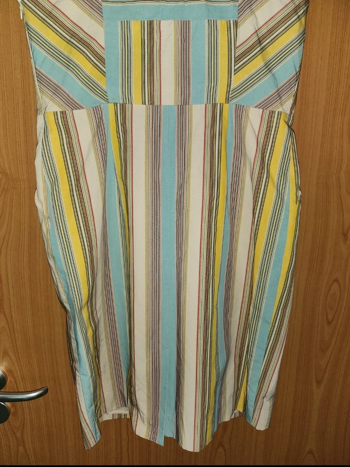 Mini Vestido Moulinette Soeurs Recto Jacquard Lazo Rayas Nuevo sin Etiquetas Talla 14 Foto 3 de 4