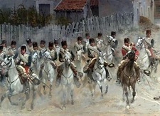 Hunters of the Guard Painting by Jean Baptiste Edouard Detaille Reproduction