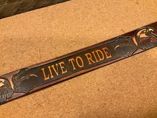 Tooled LEATHER BELT LIVE TO RIDE EAGLE THEME COLORED UNMARKED.