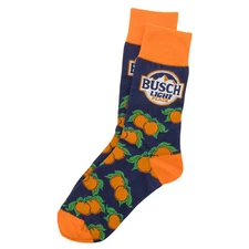 Busch Light Peach Crew Socks Blue