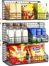 3 Tier Large Snack Organizer for Pantry Organization with Remove Divider Stackab