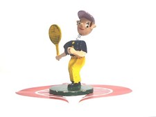 Hand Carved Wooden Tennis Figure Bobblehead Made in JAPAN Vintage Circa 1950s