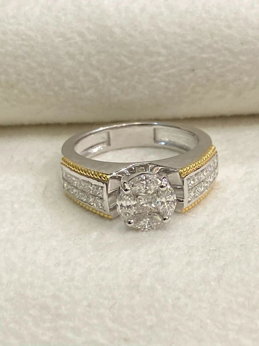 Pave 1.26 Cts Marquise Princess Cut Natural Diamonds Engagement