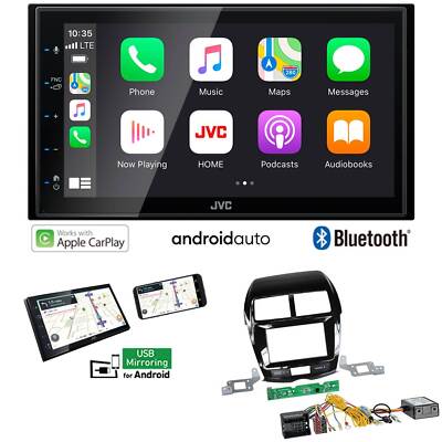 JVC Autoradio Apple CarPlay Android für Peugeot 4008 Typ B ab 2012 piano Canbus