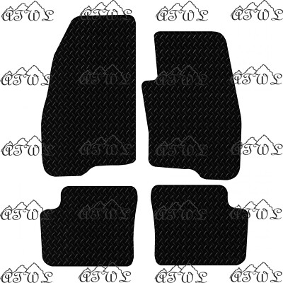 FITS FIAT GRANDE PUNTO & ABARTH 2005 TO 2009 TAILORED BLACK RUBBER FLOOR MATS.