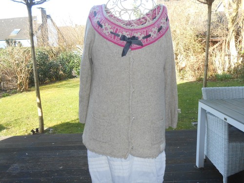 ODD MOLLY: wunderschöne Strickjacke # 373 Trachten BEIGE Gr. 2 / hier 36 TOP