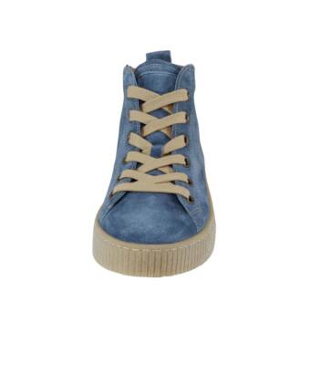 GABOR Damen Marken-Leder-High-Top-Sneaker, blau