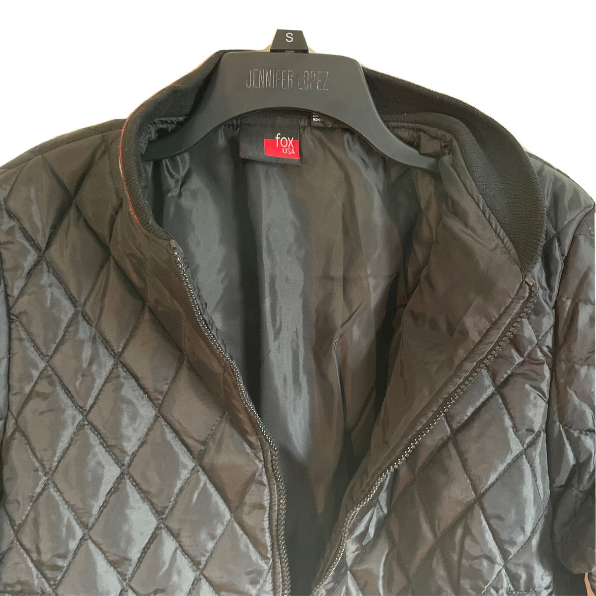 Fox USA Black Quilted Varsity Jacket men's size L | eBay