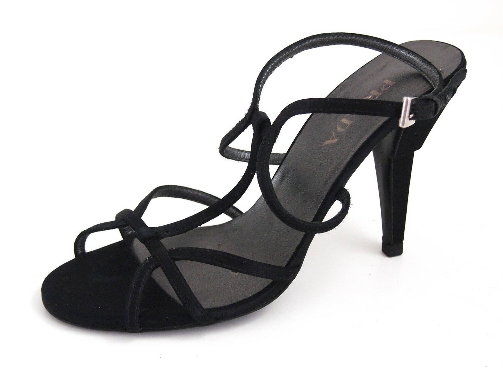 Prada High Heel Strappy Sandals Black Suede Women Size US 6 EU 36 $650 |  eBay