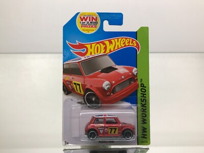HOT WHEELS BFD68 MORRIS MINI 2014 WORKSHOP -RED 3inch- GOOD IN BLISTER - A004