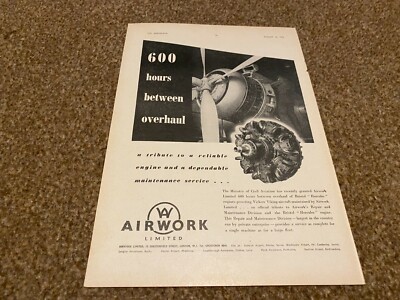 AC25 ADVERT 11X8 AIRWORK LIMITED - 600 HOURS BETWEEN OVERHAUL HERCULES ENGINE