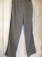 Adidas Vtg Y2K Sweatpants Mens XL Gray Black 3 Striped Spell Out Distressed