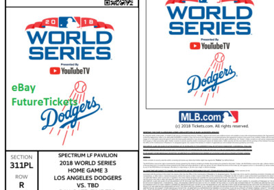 Boston Red Sox vs LA Dodgers 2018 Game 5 World Series PDF Ticket 10/28/18 Boston Red Sox vs LA Dodgers 2018 Game 5 World Series PDF Ticket 10/28/18