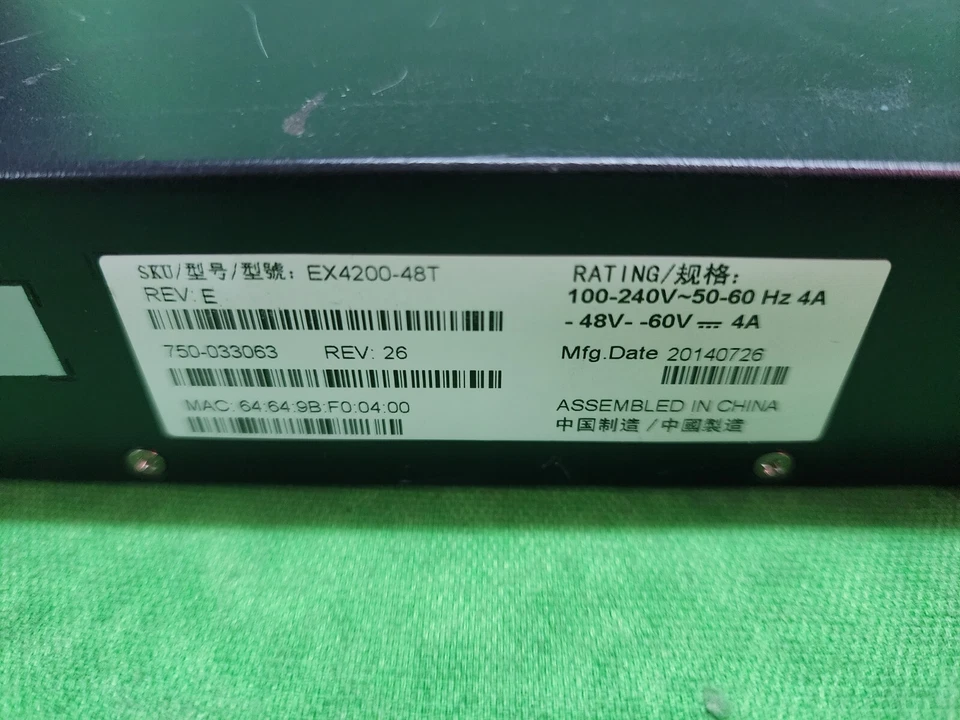 Juniper EX4200-48T 48-Port 4200 Series 8PoE W/ 2x EX-PWR-320-AC PSU - Image 3 of 4