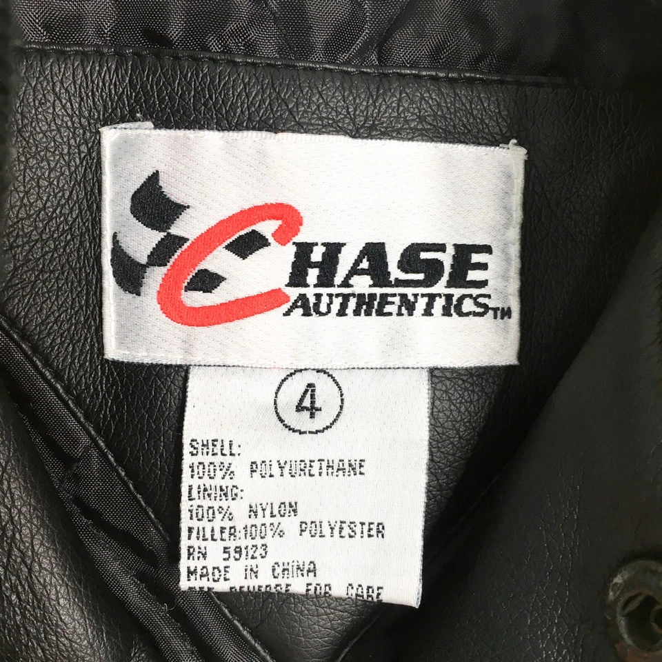 Jeff Gordon 24 Boys Chase Authentics Jacket Yellow Black Faux Leather Snap 4 - Image 3 of 4
