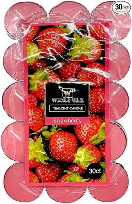 Scented Tea Lights Candles Pack of Vanilla, Black Cherry,Bluberry